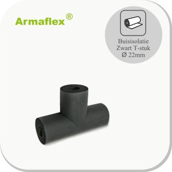 Isolatie T-stuk zwart 12mm dik Ø22mm