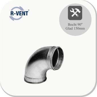 Bocht glad 90° rubber 150MM